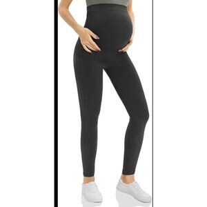 Black Maternity Leggings Pants with Belly Support by Nux Size Large